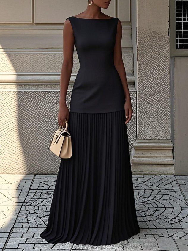 Elegant Two-Piece Set with Flowing Skirt
