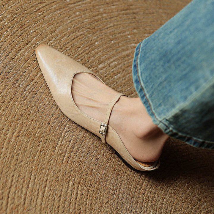 Women's Orthopaedic Genuine Leather Pointed Toe Mary Jane Mules