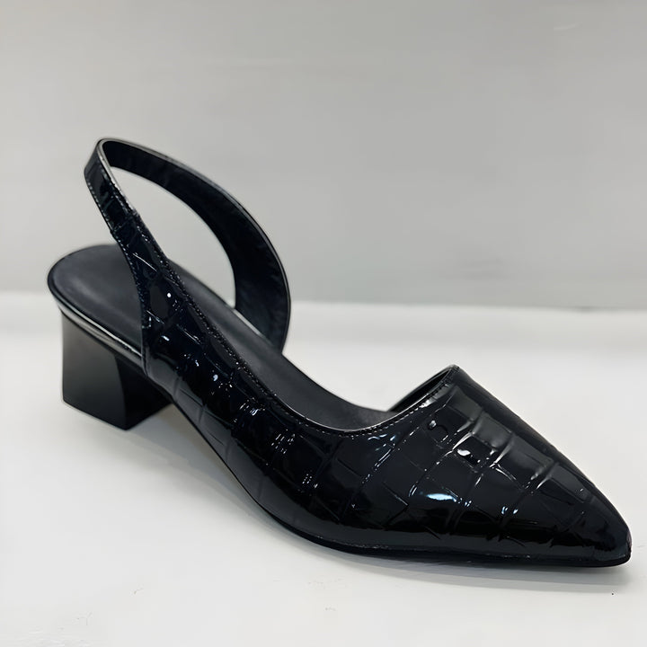 Women's Orthopaedic Croc Embossed Pointed Toe Slingback Heels