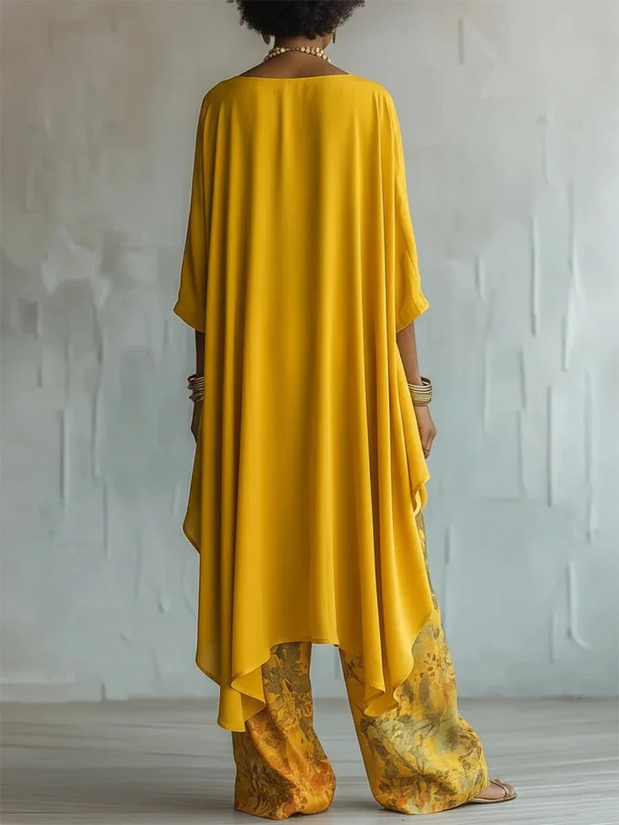 Women's Printed Loose Two-Piece Set Wide Leg Trousers