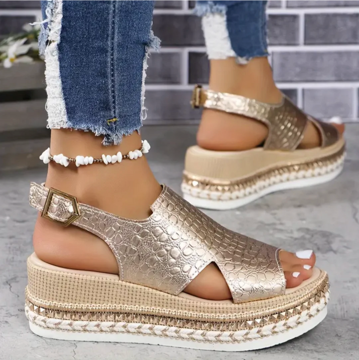 Women's Orthopedic Cushioned Espadrille Wedge Sandals