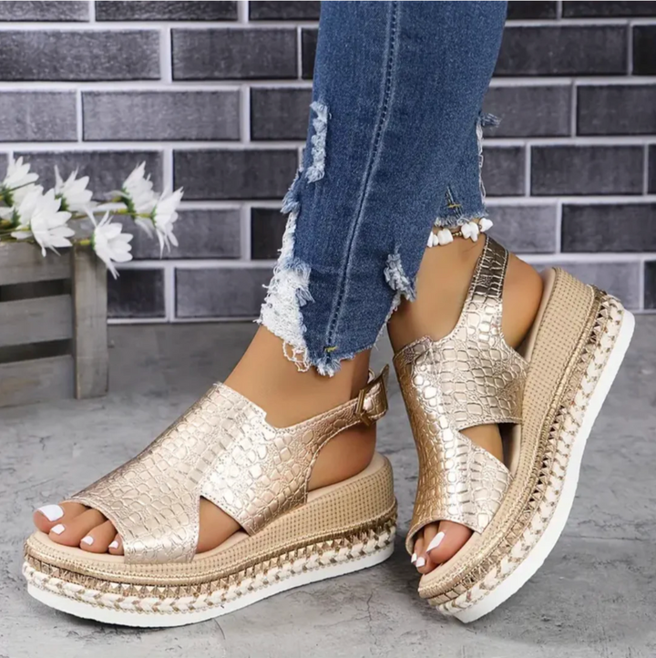 Women's Orthopedic Cushioned Espadrille Wedge Sandals