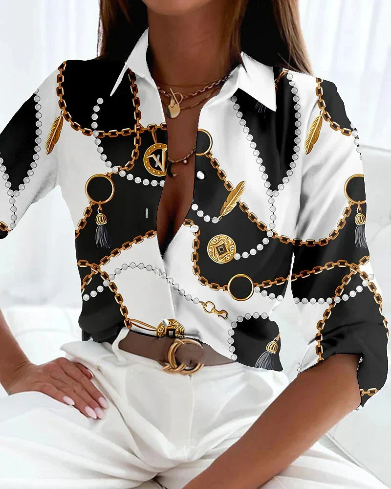 Women's Contemporary Colour Block Print Blouse