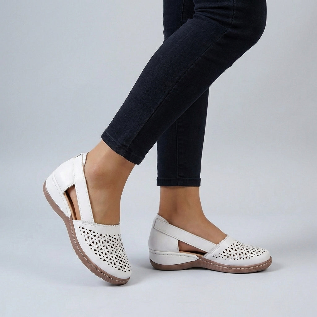 Women's Orthopaedic Cutout Slip-On Leather Loafers