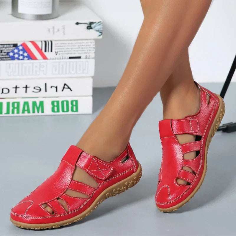 Women's Orthopaedic Retro Cutout Sandals Non-Slip Hook Loop