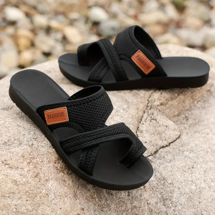 Women's Orthopaedic Crisscross Mesh Strap Flat Slide Sandals