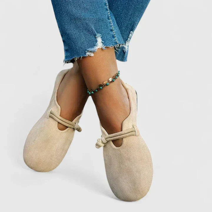 Women's Orthopaedic Suede Loafers Rope Detail Cutout