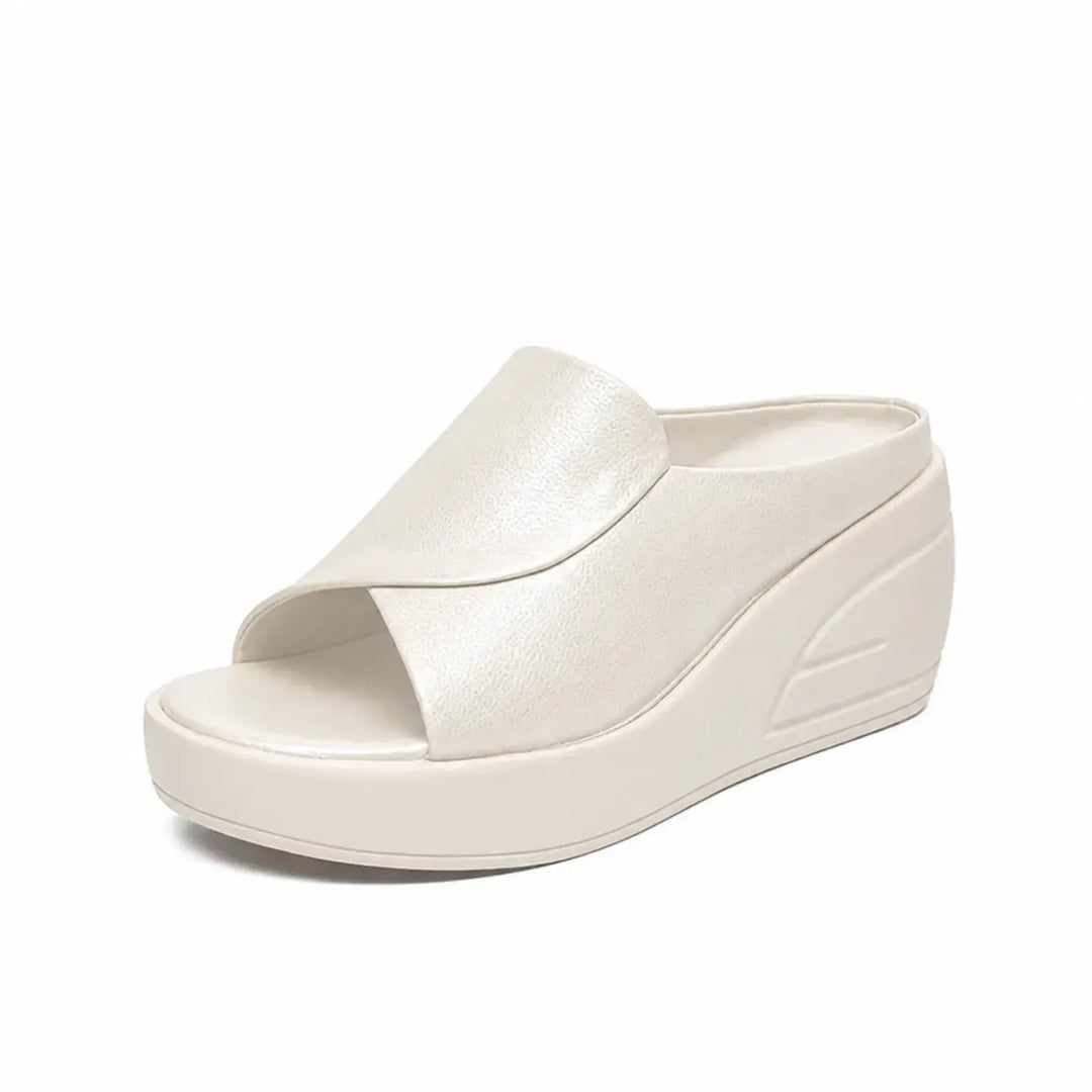Women's Orthopaedic Leather Slip-On Wedge Sandals