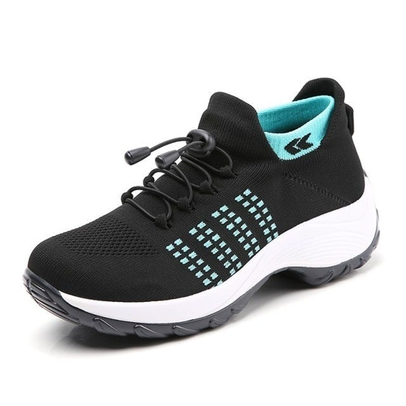 Women's Orthopaedic Knit Shoes Platform Lace Up Wide Fit