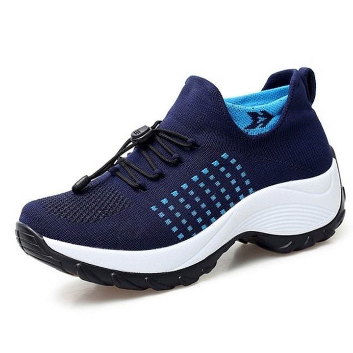 Women's Orthopaedic Knit Shoes Platform Lace Up Wide Fit