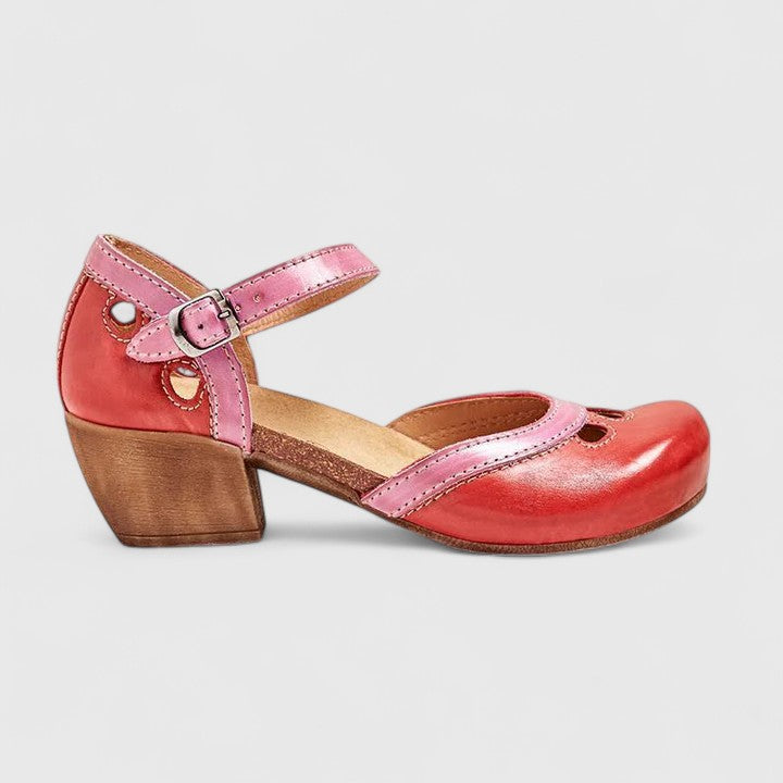 Women's Orthopaedic Cutout Buckle Strap Block Heel Sandals