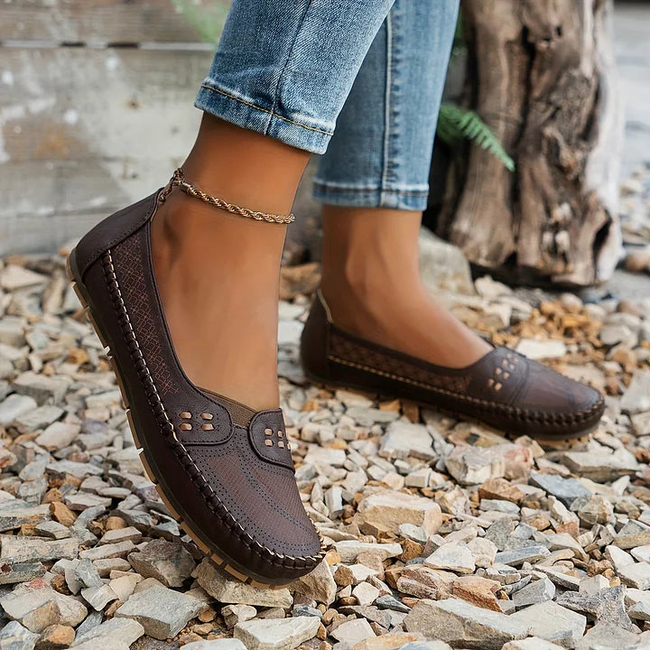 Women's Orthopedic Cutout Loafers Cushioned Insole Slip On