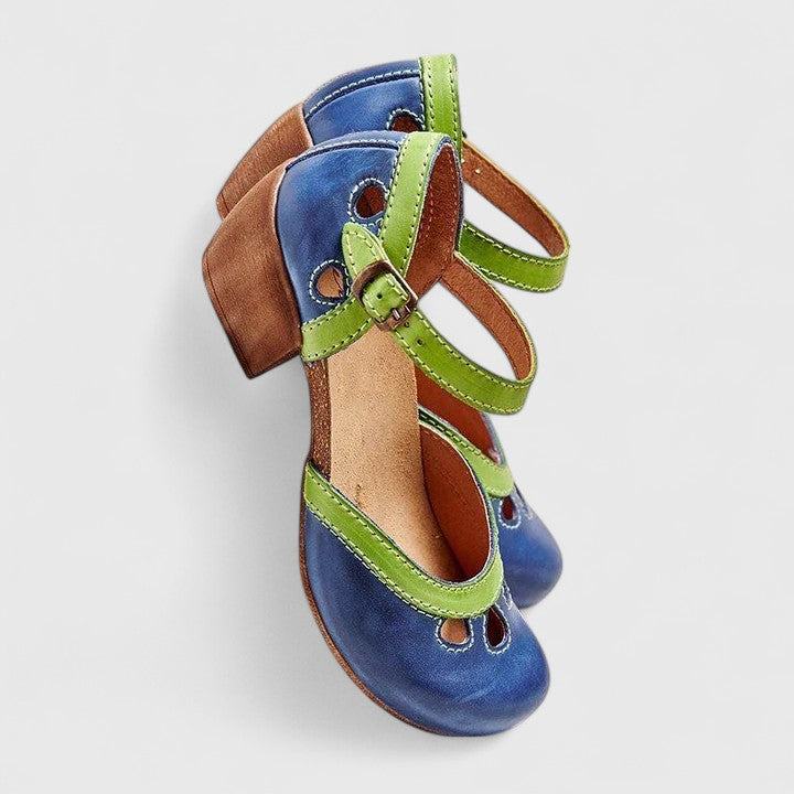 Women's Orthopaedic Cutout Buckle Strap Block Heel Sandals