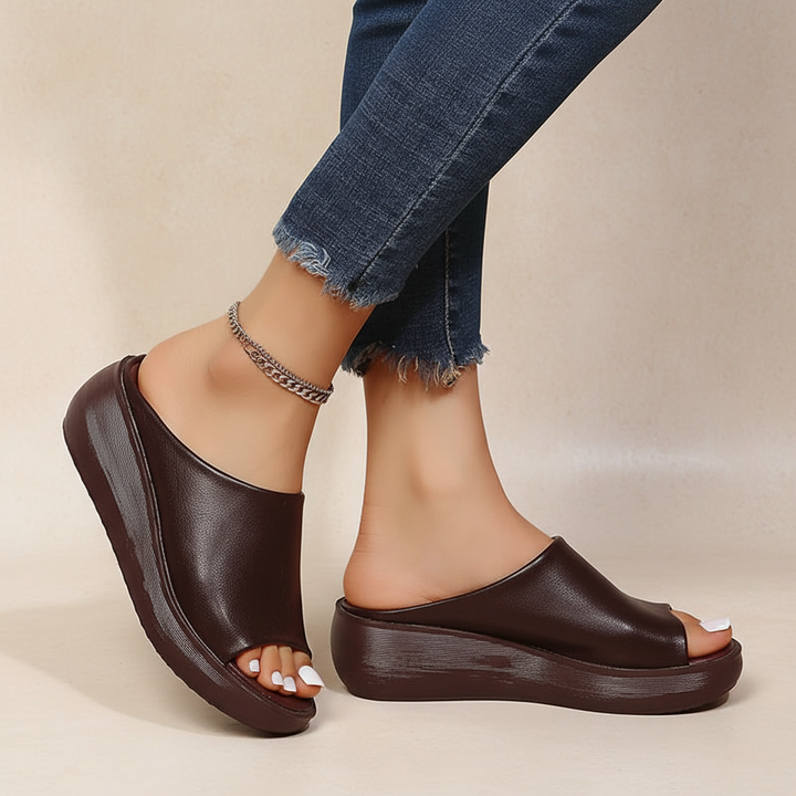 Women's Orthopaedic Platform Wedge Mule Sandals Slip-On