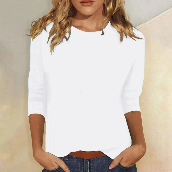 Women's Crew Neck 3/4 Sleeve Casual Everyday Top