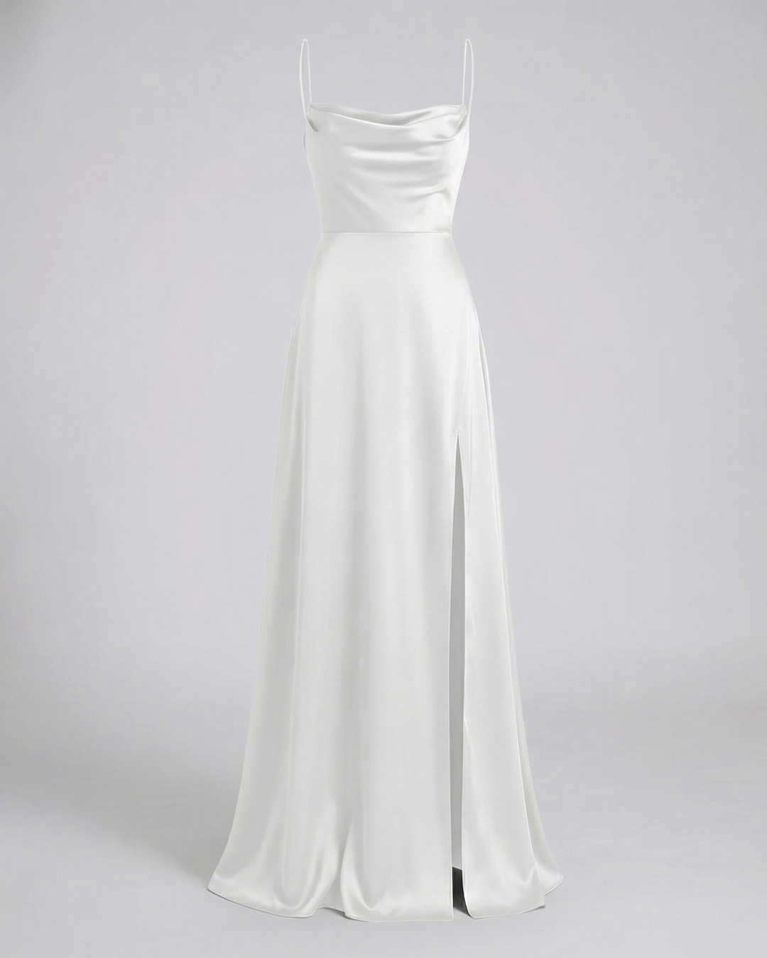 Women's Elegant Satin Maxi Dress with Leg Split