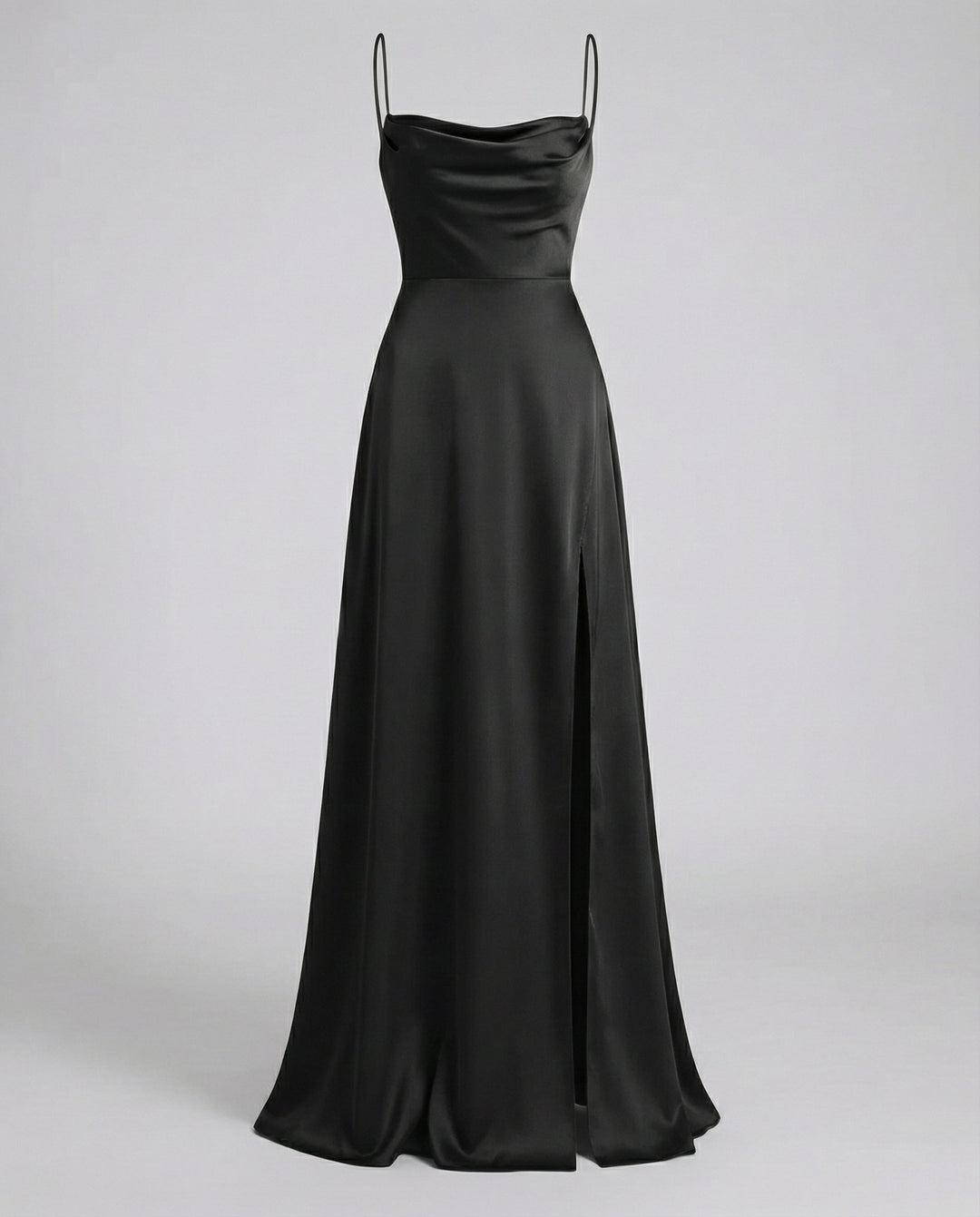 Women's Elegant Satin Maxi Dress with Leg Split