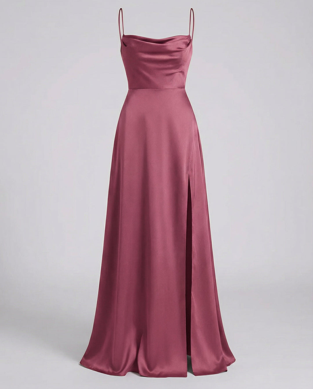 Women's Elegant Satin Maxi Dress with Leg Split