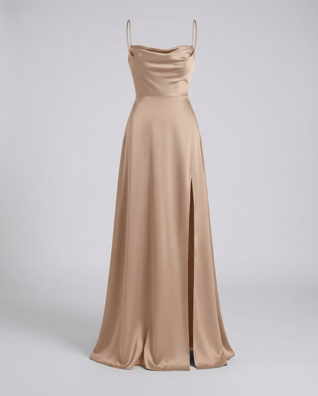 Women's Elegant Satin Maxi Dress with Leg Split
