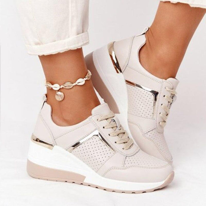 Women's Orthopaedic Wedge Trainer Shoes Lace-Up