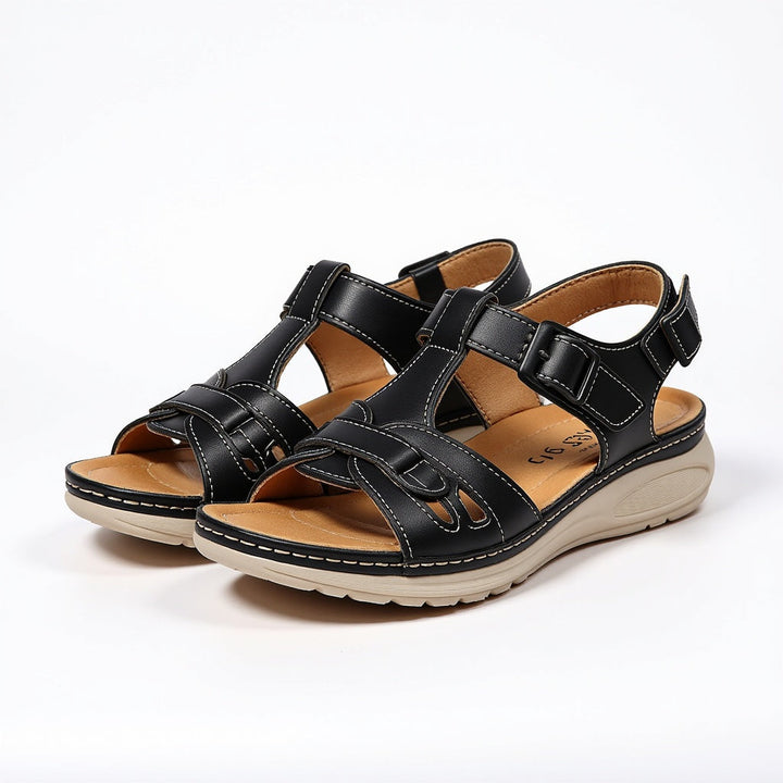Women's Orthopaedic Arch Support Sandals Velcro Cutout Flat
